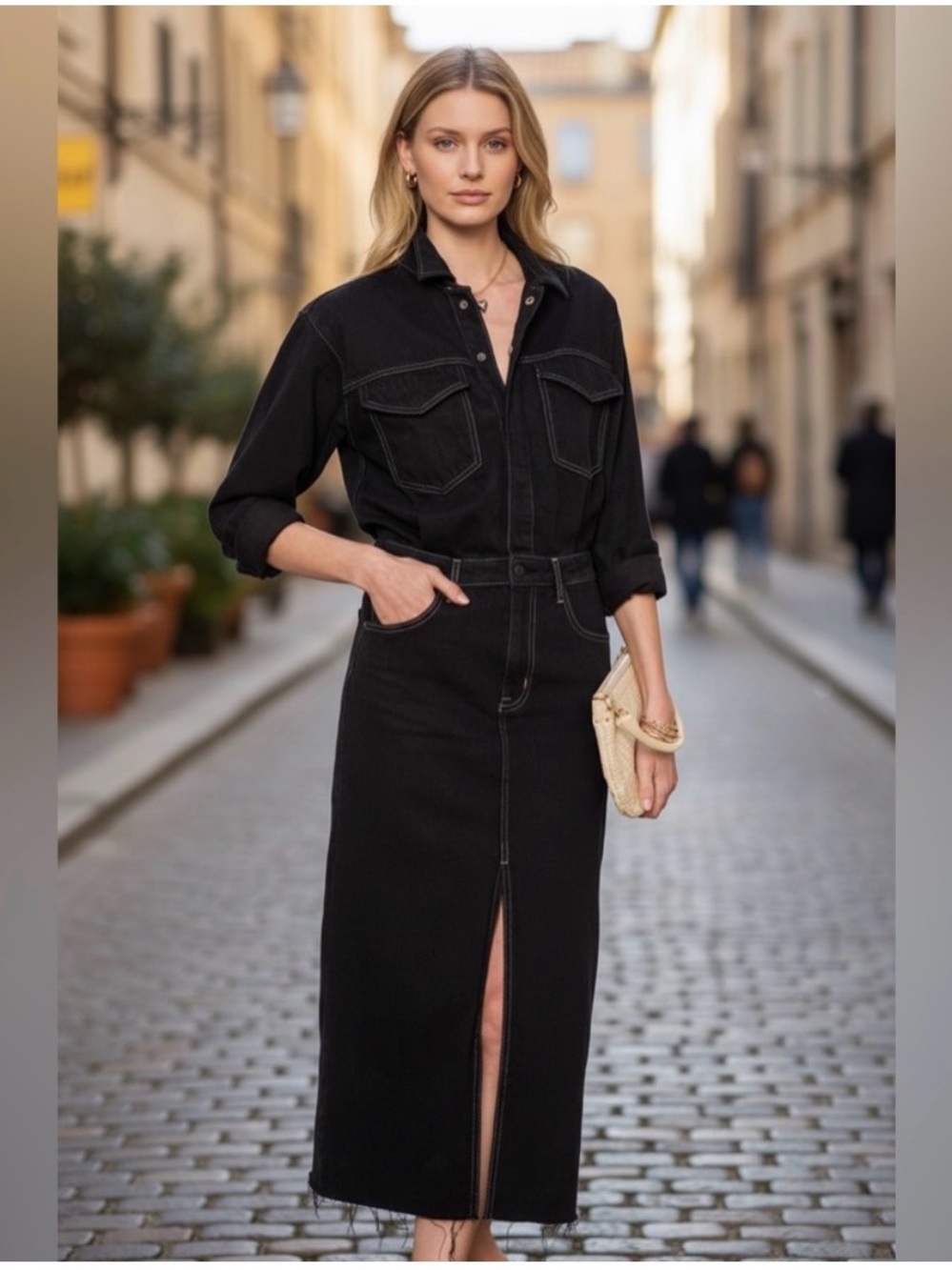 Pistola Black Denim Dress with Tag